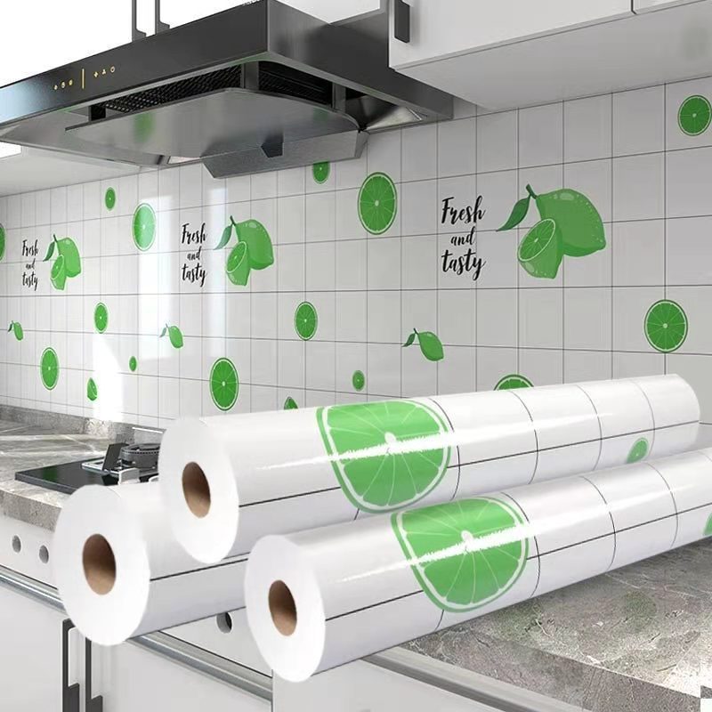 家用防油贴纸加厚耐高温铝箔墙纸防水防油防潮防水防污自粘贴壁纸