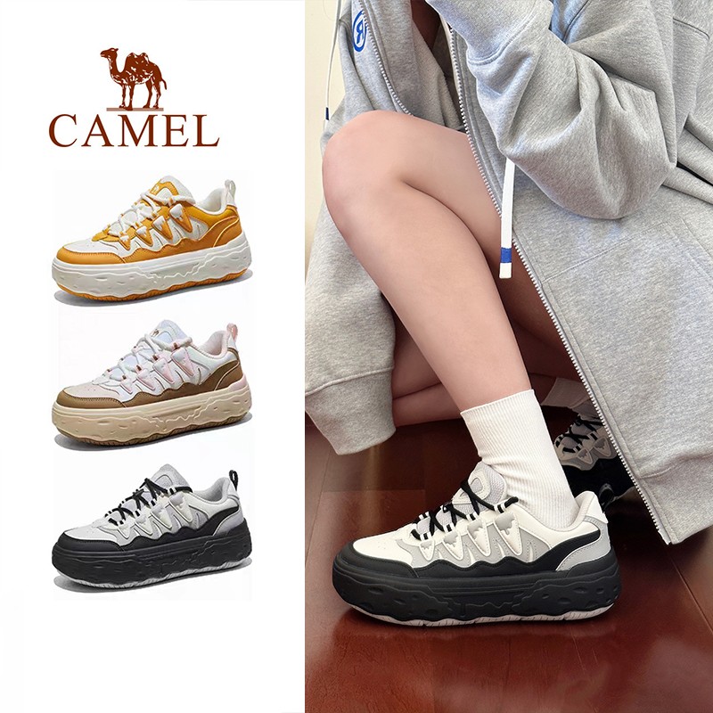 骆驼【芒果】户外鞋25秋季新款厚底增高板鞋时尚百搭舒适休闲鞋女鞋