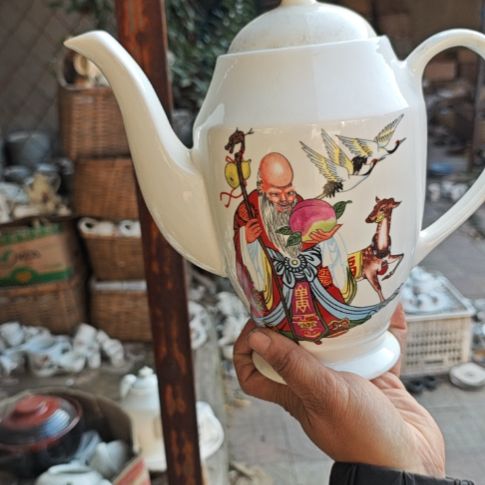 库存微瑕老寿星单孔水壶容量1700毫升