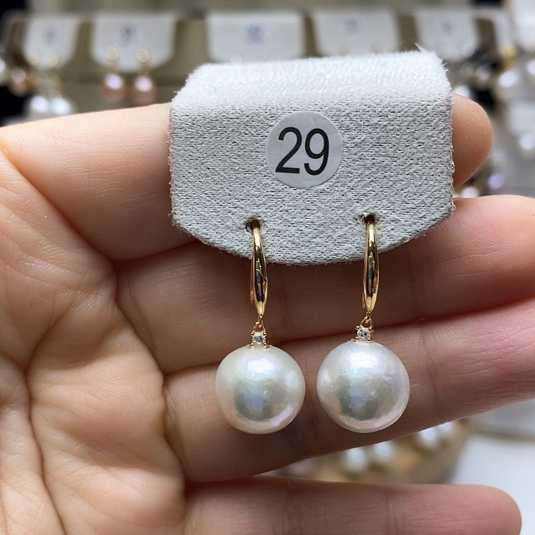 淡水珍珠耳饰银S925镶嵌一**姐