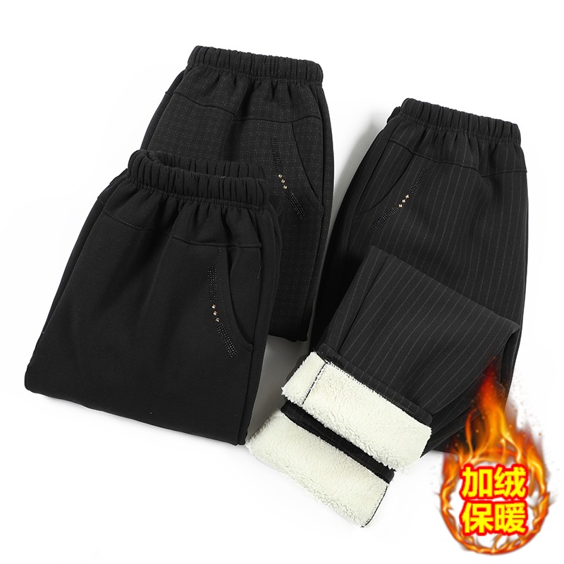 2025妈妈装冬季裤子加绒加厚一体绒中老年女装裤子打底裤保暖棉裤