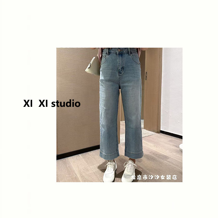 【汐汐女装二店】小个子定制显瘦百搭水洗九分牛仔裤 K5036