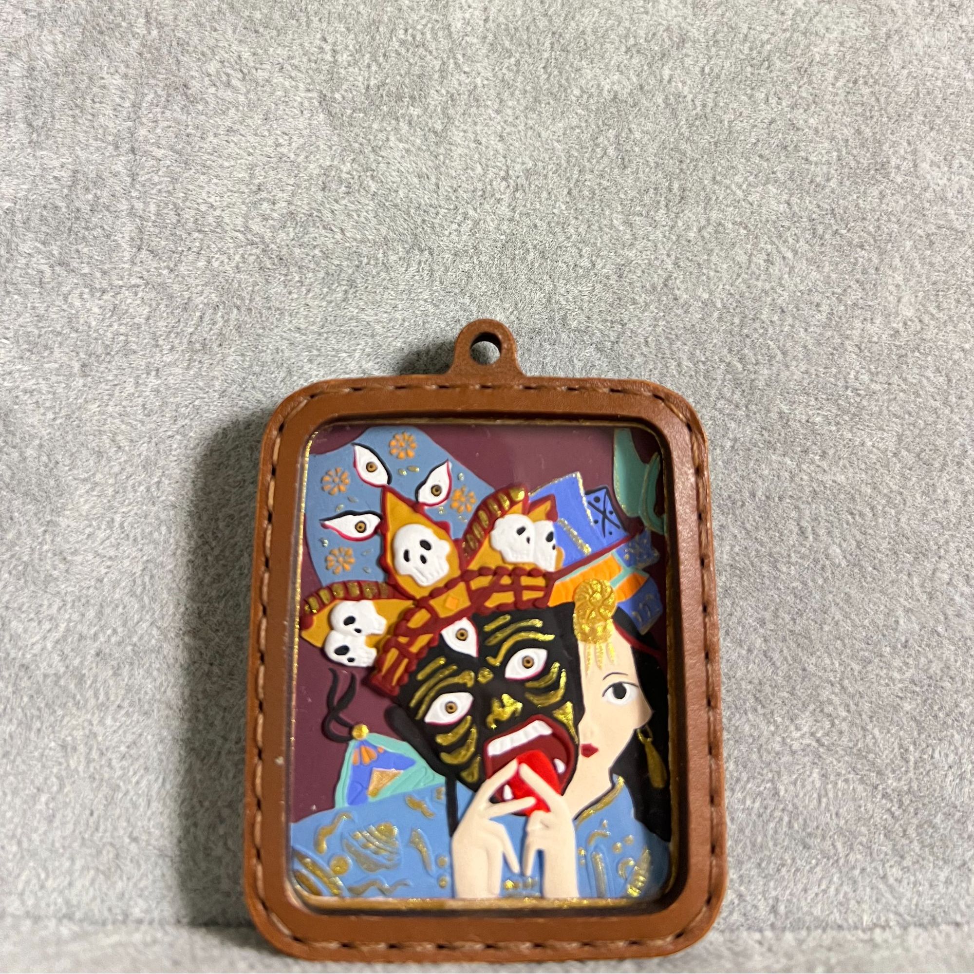 藏式牛皮手工缝制矿料立体擦擦 热贡扎基拉姆唐卡