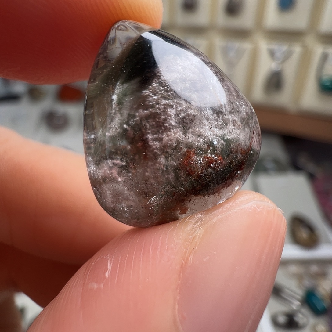 颈饰水晶银S925镶嵌天然幽灵水晶