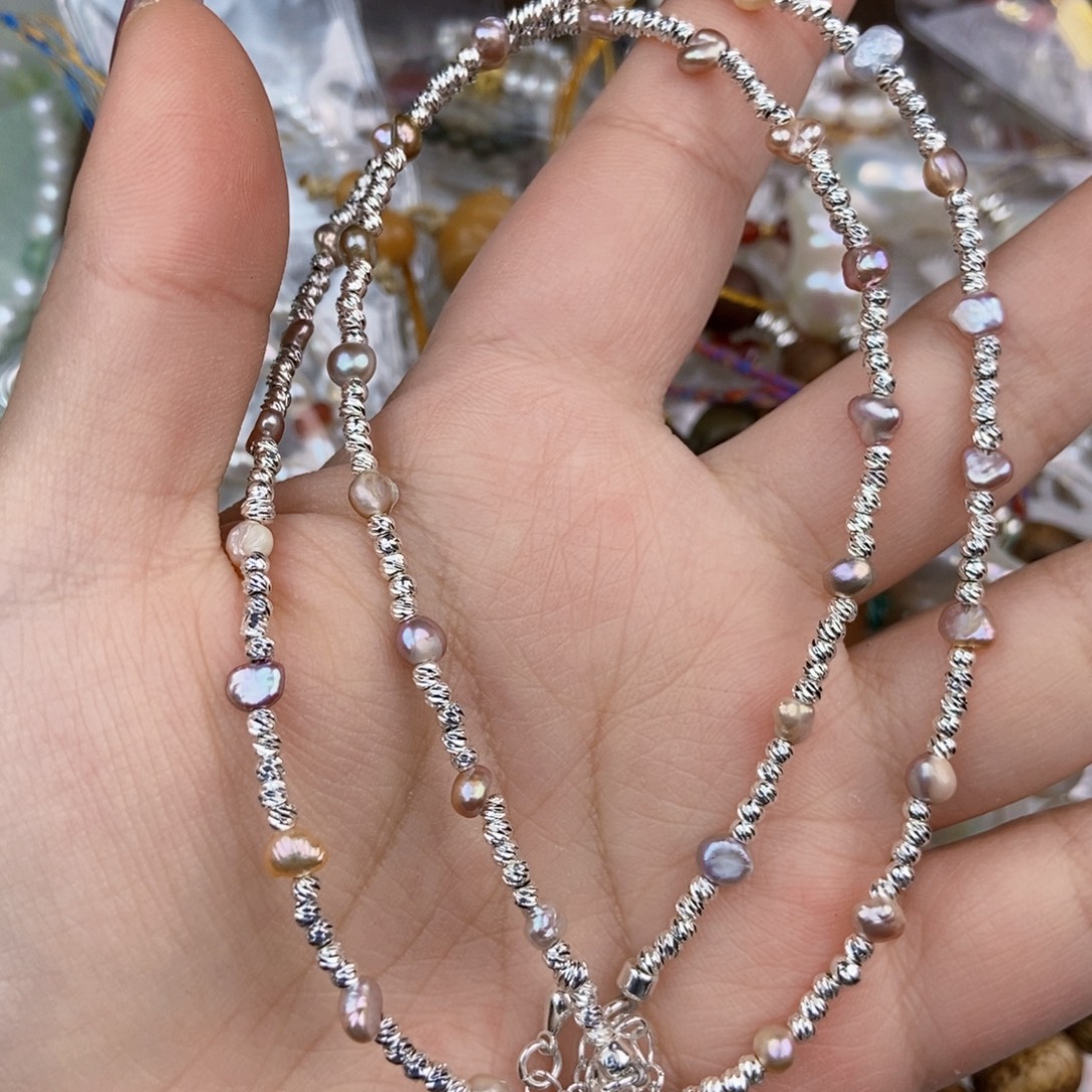 银S925镶嵌颈饰淡水珍珠