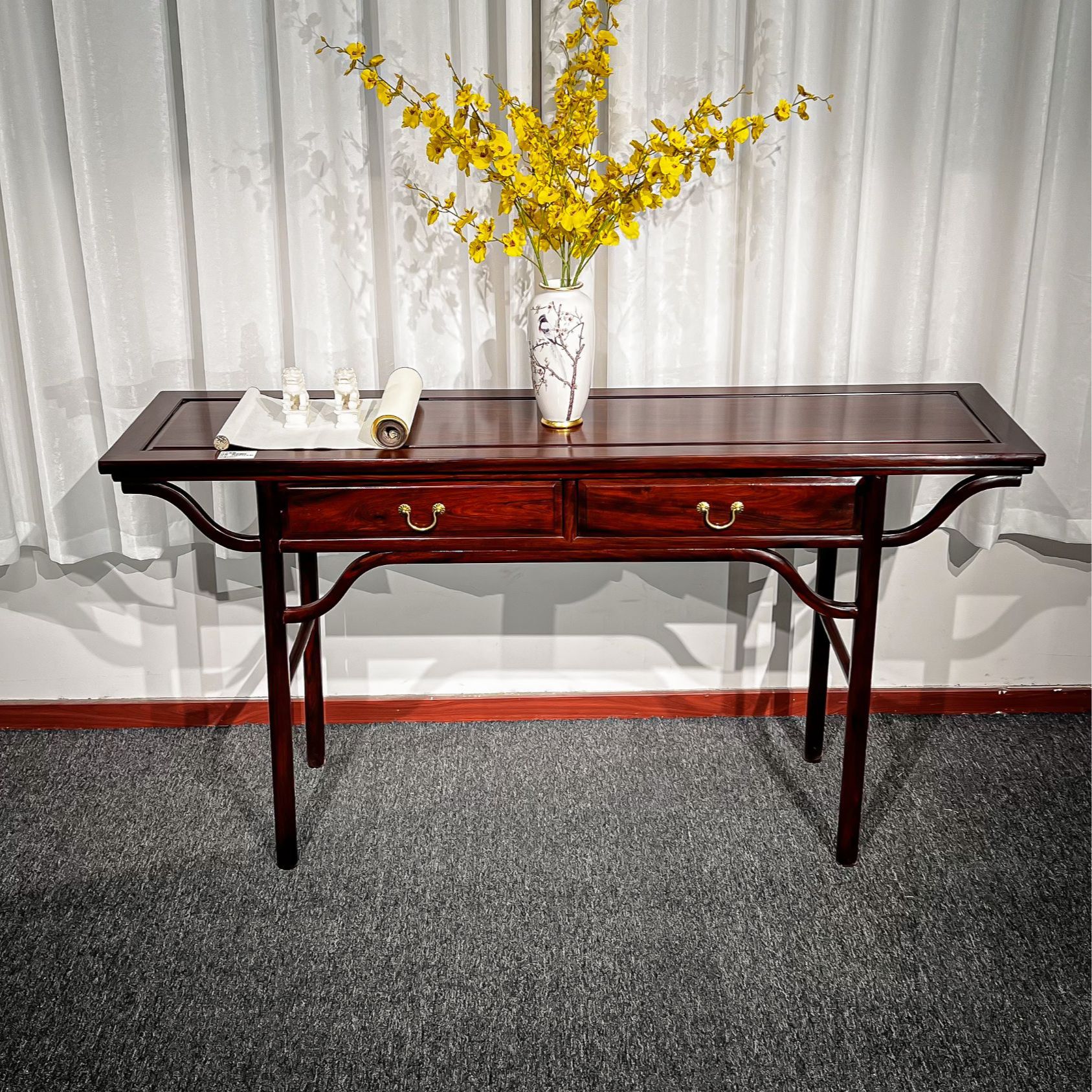 东非酸枝木条案新中式农村客厅堂屋厅堂中堂条几条案供桌摆件平头