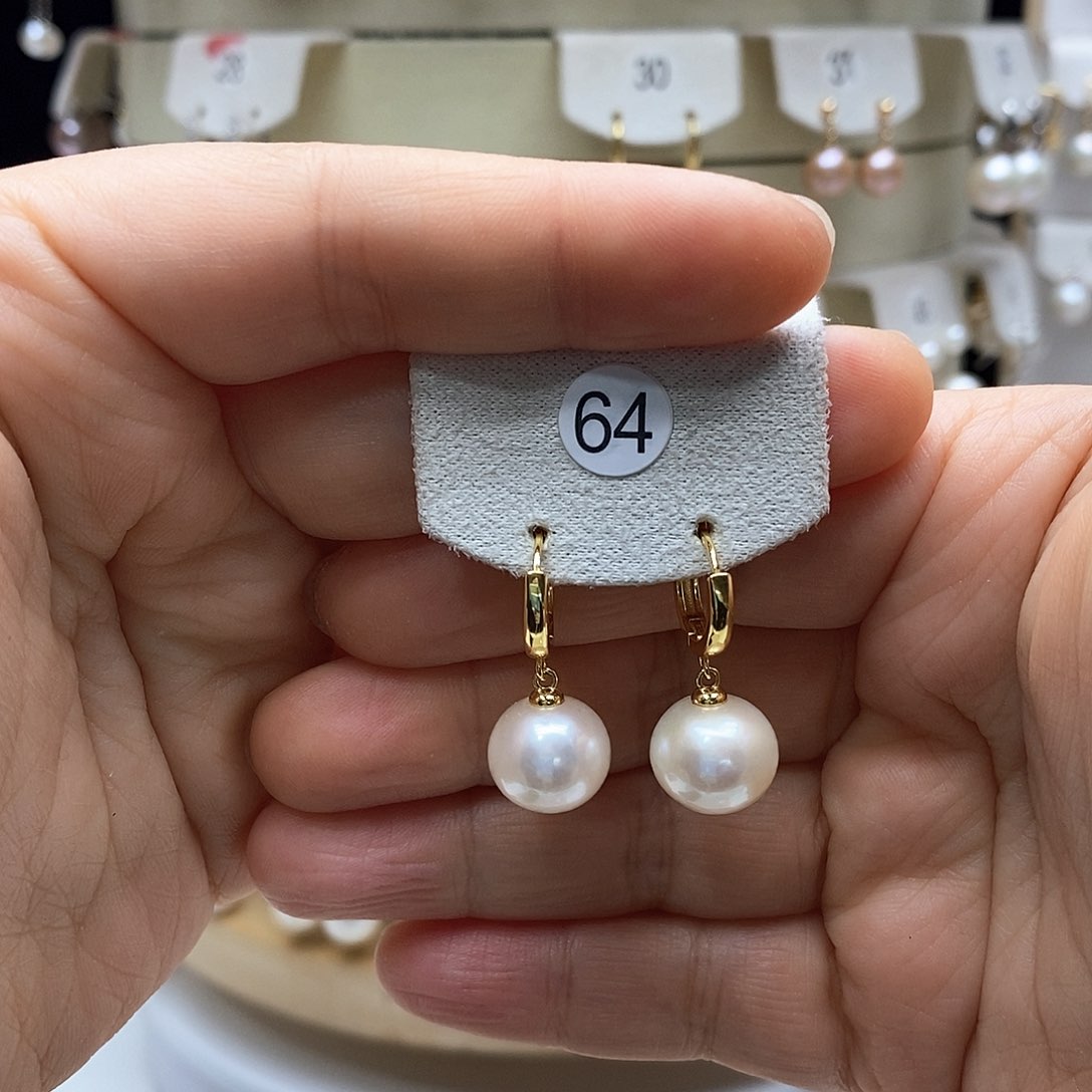 淡水珍珠耳饰银S925镶嵌