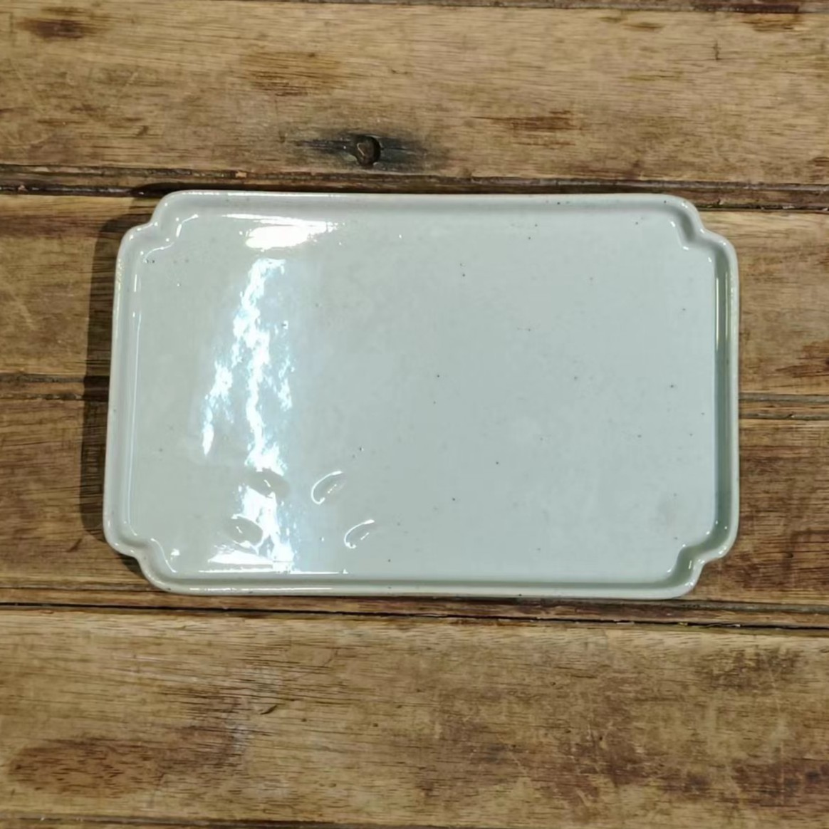 陶子茶具  草木灰四方干泡盘长方形茶盘（19*12）-3548