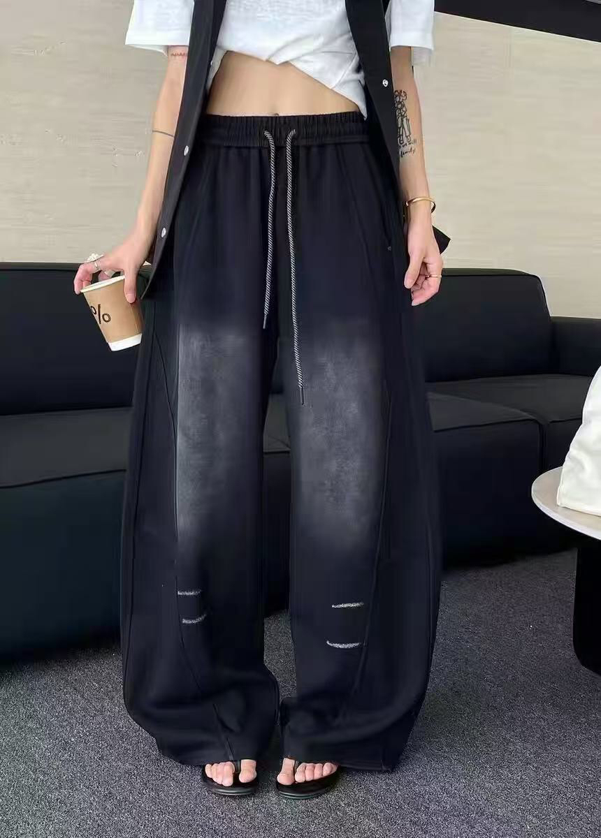 重磅水洗美式高街垂感渐变运动休闲长裤女