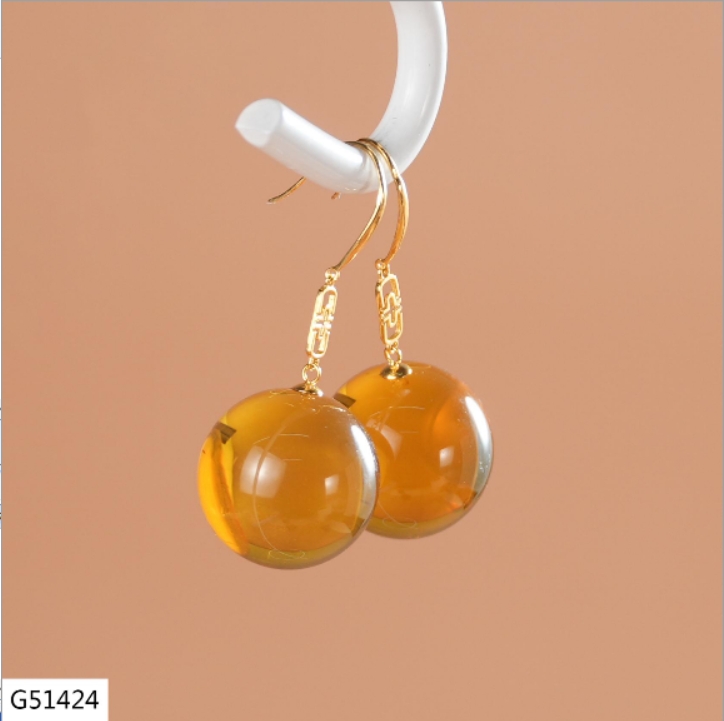 【老掌柜】18K 蓝珀/耳坠  G51424