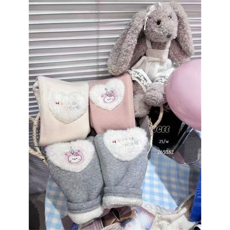 釉兮·25冬~爱心加绒打底裤265382（童装裤）杏色