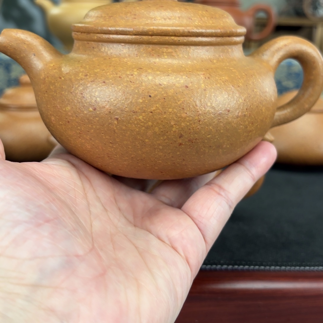 紫砂茶壶梨皮黄段大仿古360