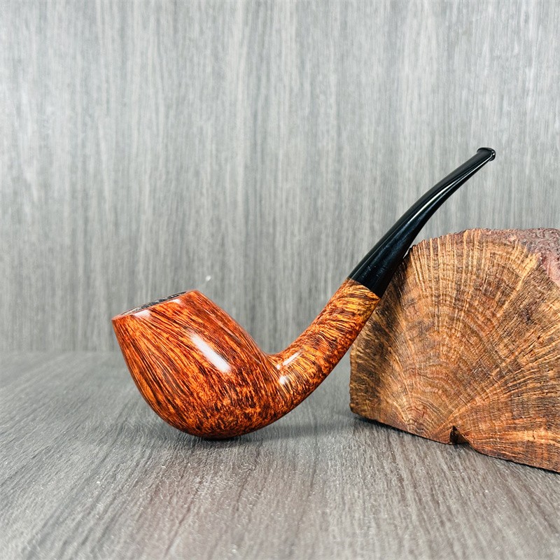丹麦Tom Eltang汤姆艾尔唐手工石楠木烟斗光面郁金香器型满火焰纹