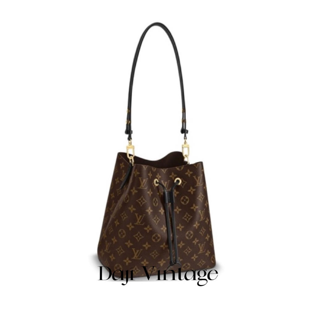 99新 LouisVuitton/路易威登 大吉中古/LV老花noe黑水桶中号单肩