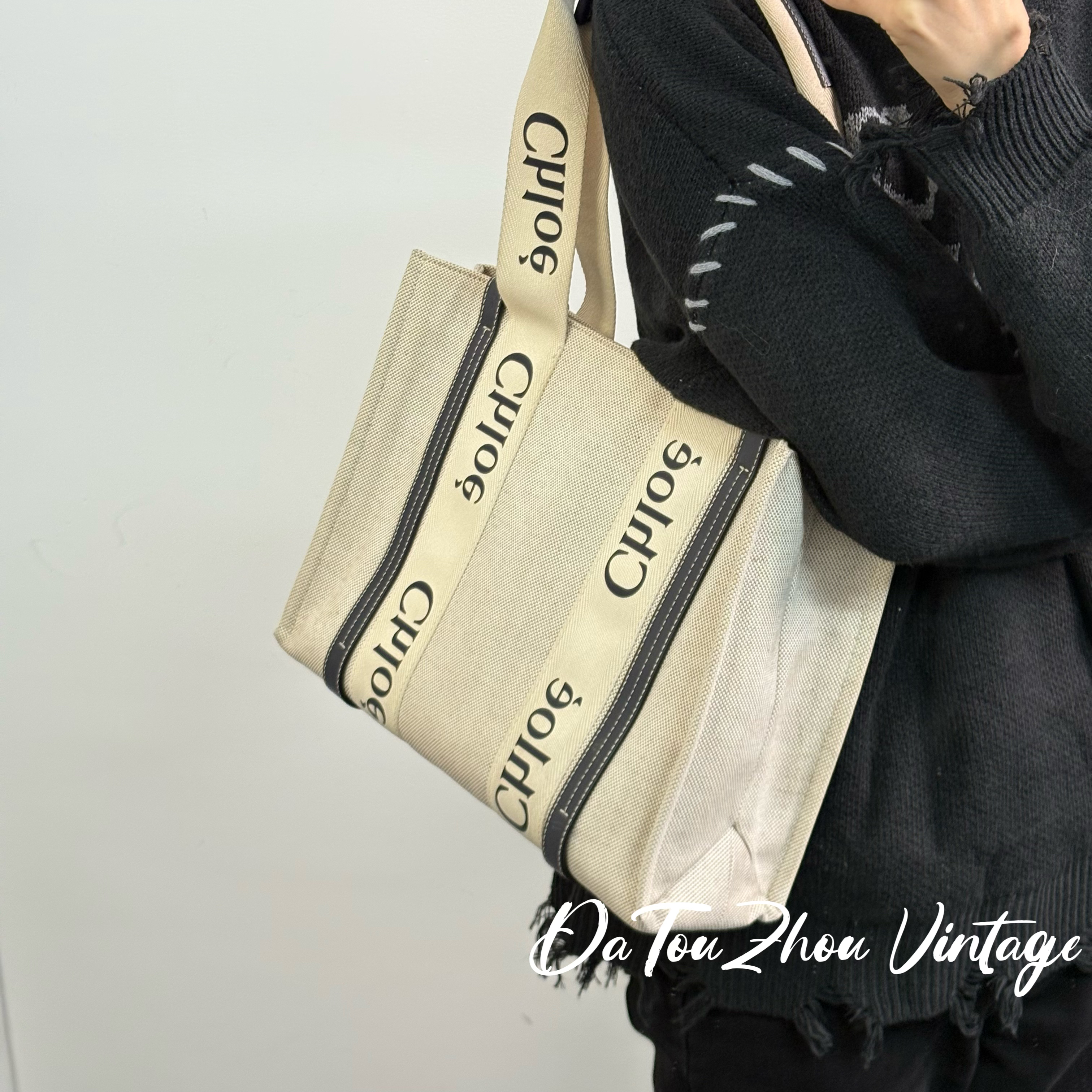 95新 Chloe/蔻依 拼色woody中号托特单肩包 bb 