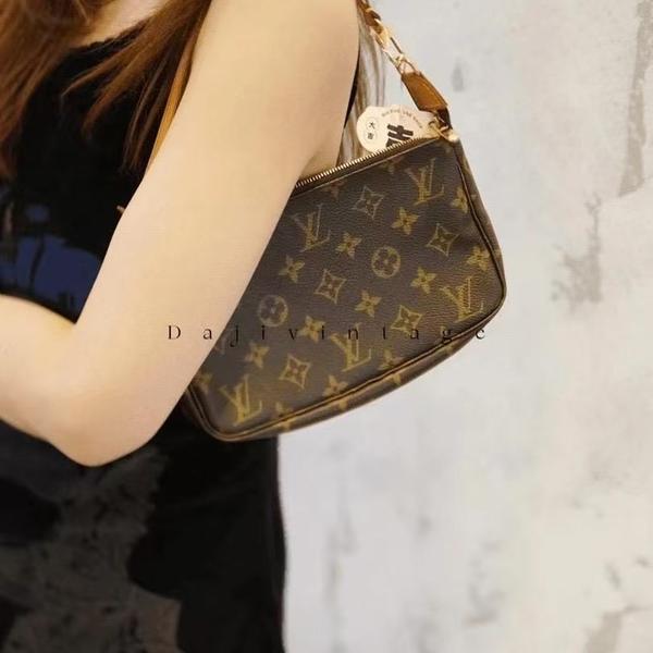 95新 LouisVuitton/路易威登 大吉中古/Lv老花大麻将单肩包
