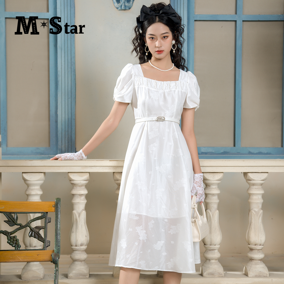 【老板娘夏天】M-Star方领连衣裙SEBL121523