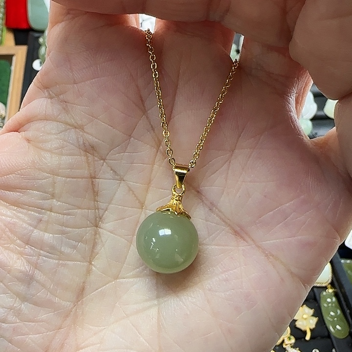 吊坠(赠链)银S925镶嵌和田玉