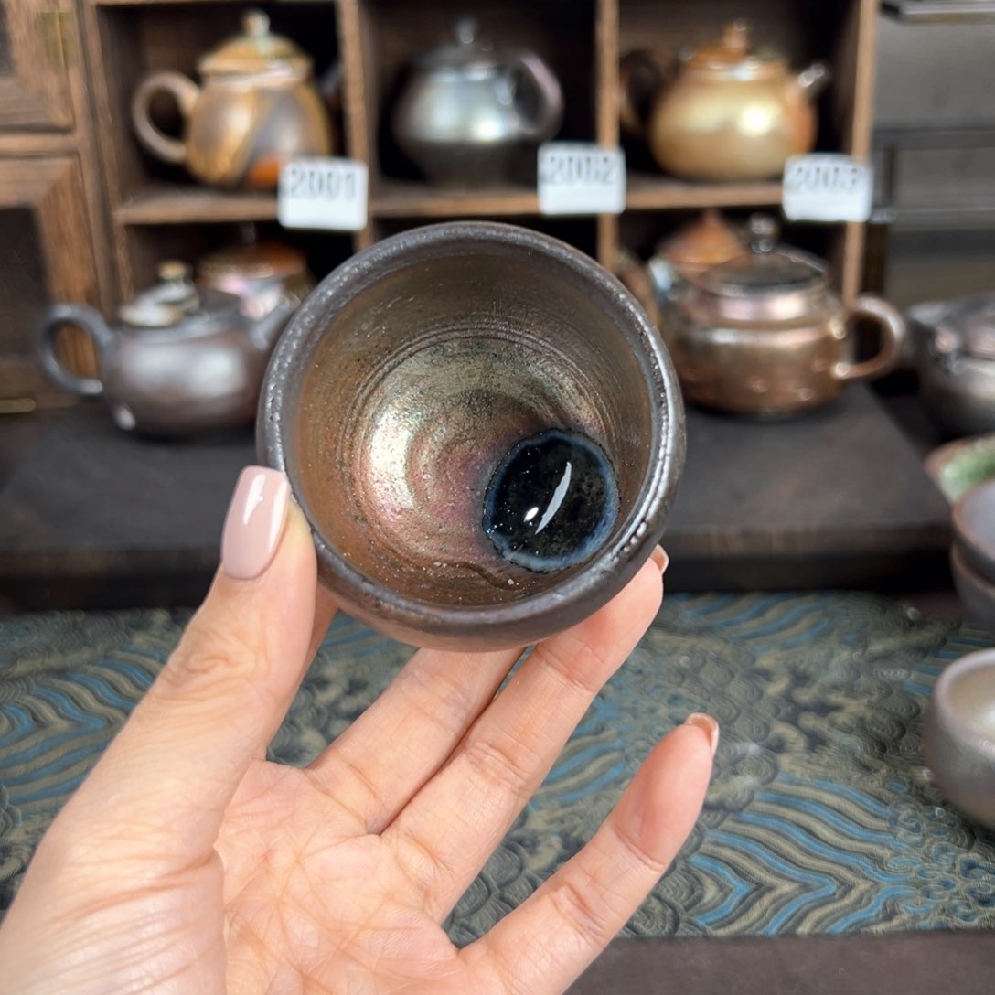 杯柴烧茶器铁胎主人杯
