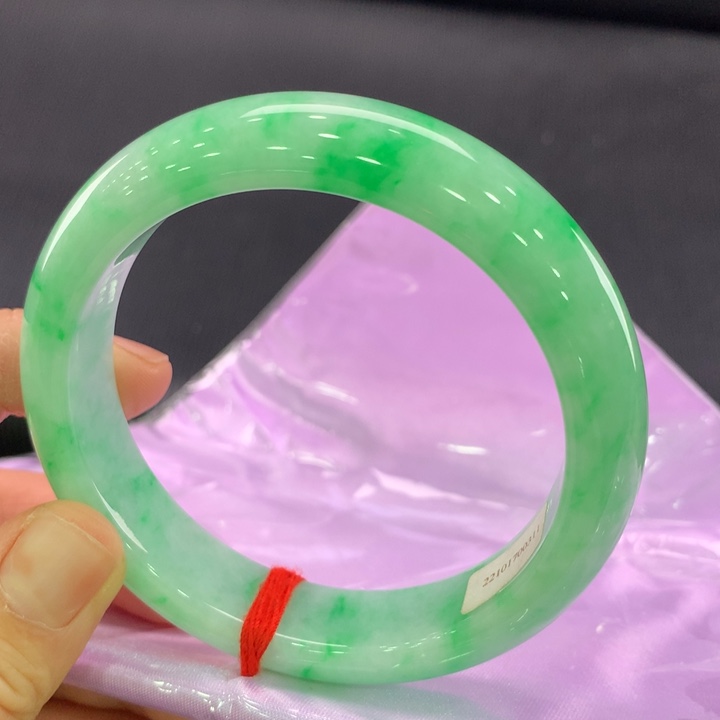 翡翠未镶嵌手镯圆条59.5