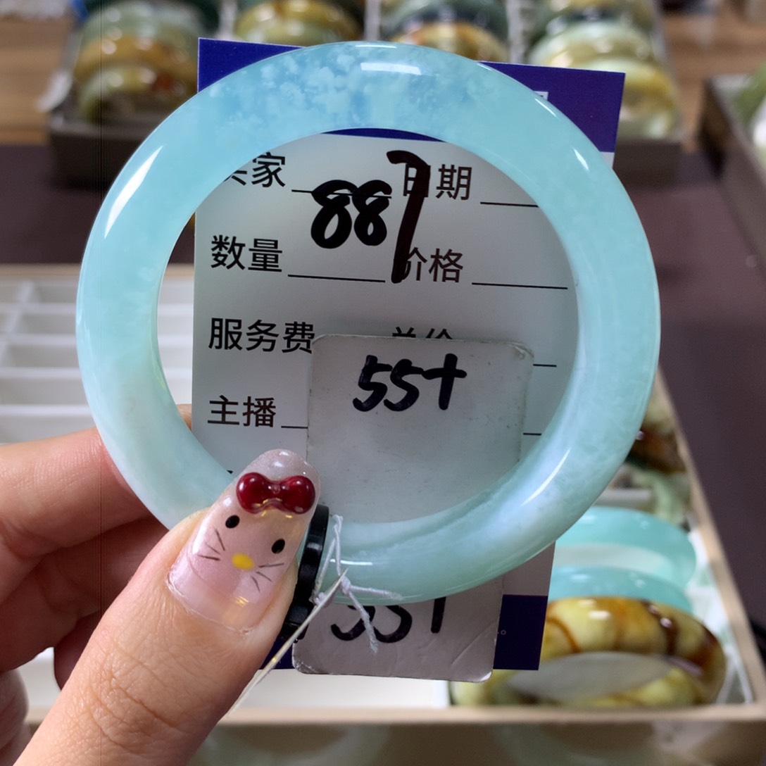 蛇纹石玉手镯未镶嵌887 