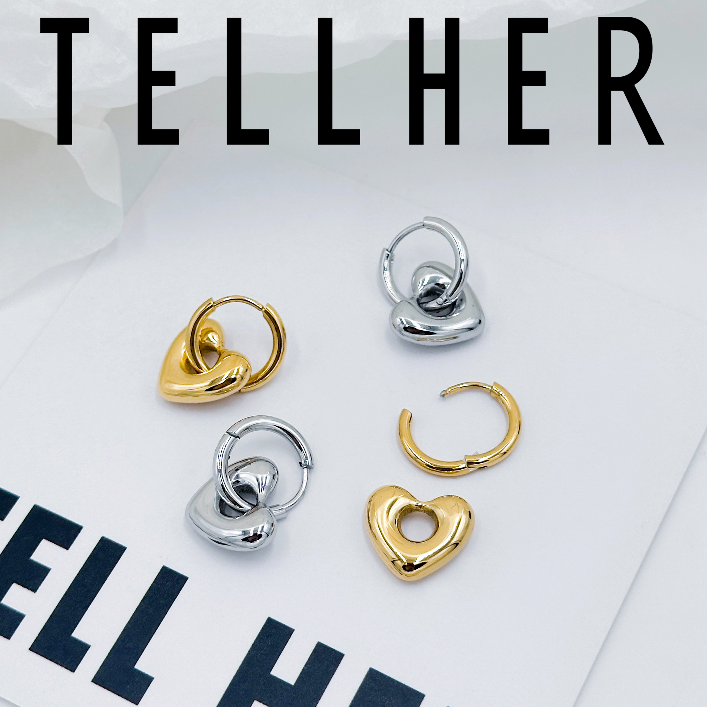 钛钢耳饰 她盒子/ Ins风 小众 简约 百搭  气质 时尚 耳环 3H019