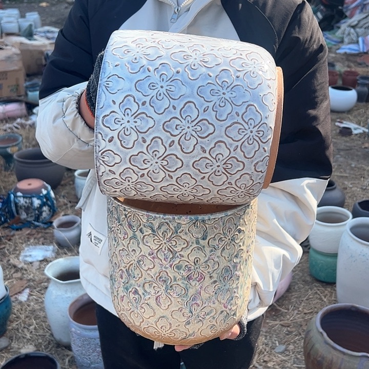 紫砂花盆高度22口21