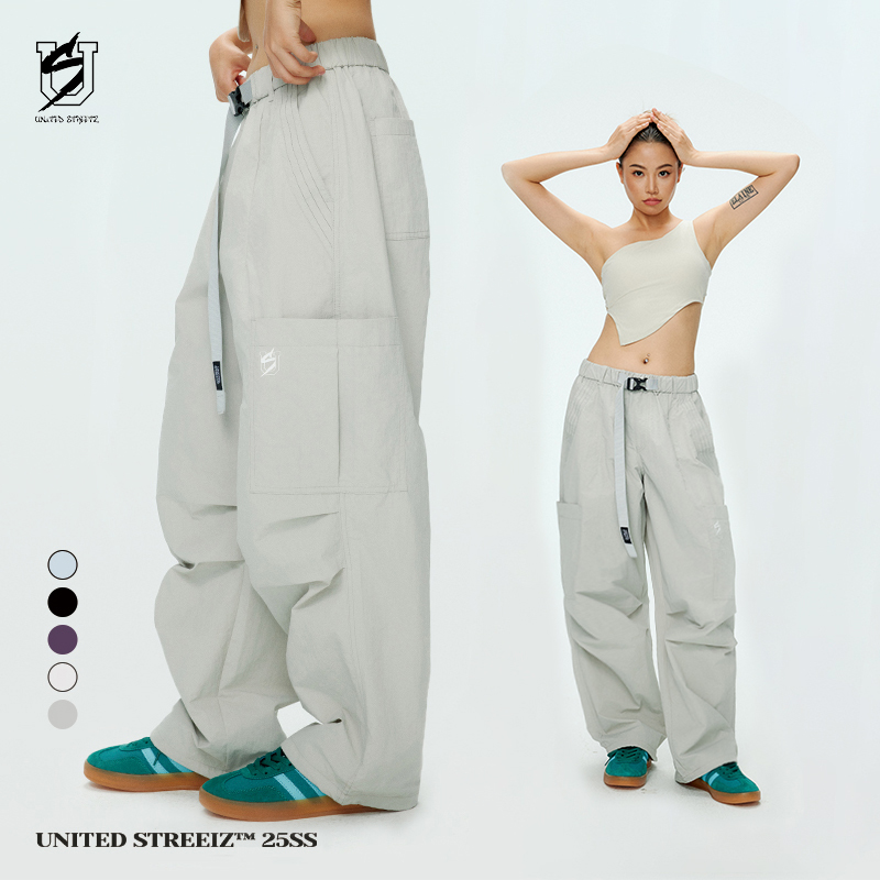 US联邦街牌速干多袋夏轻薄运动宽松街舞百搭垂感hiphop秋冬服装