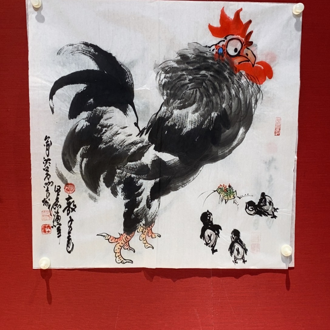 国画锦麟艺术新年三人联展笔会现场