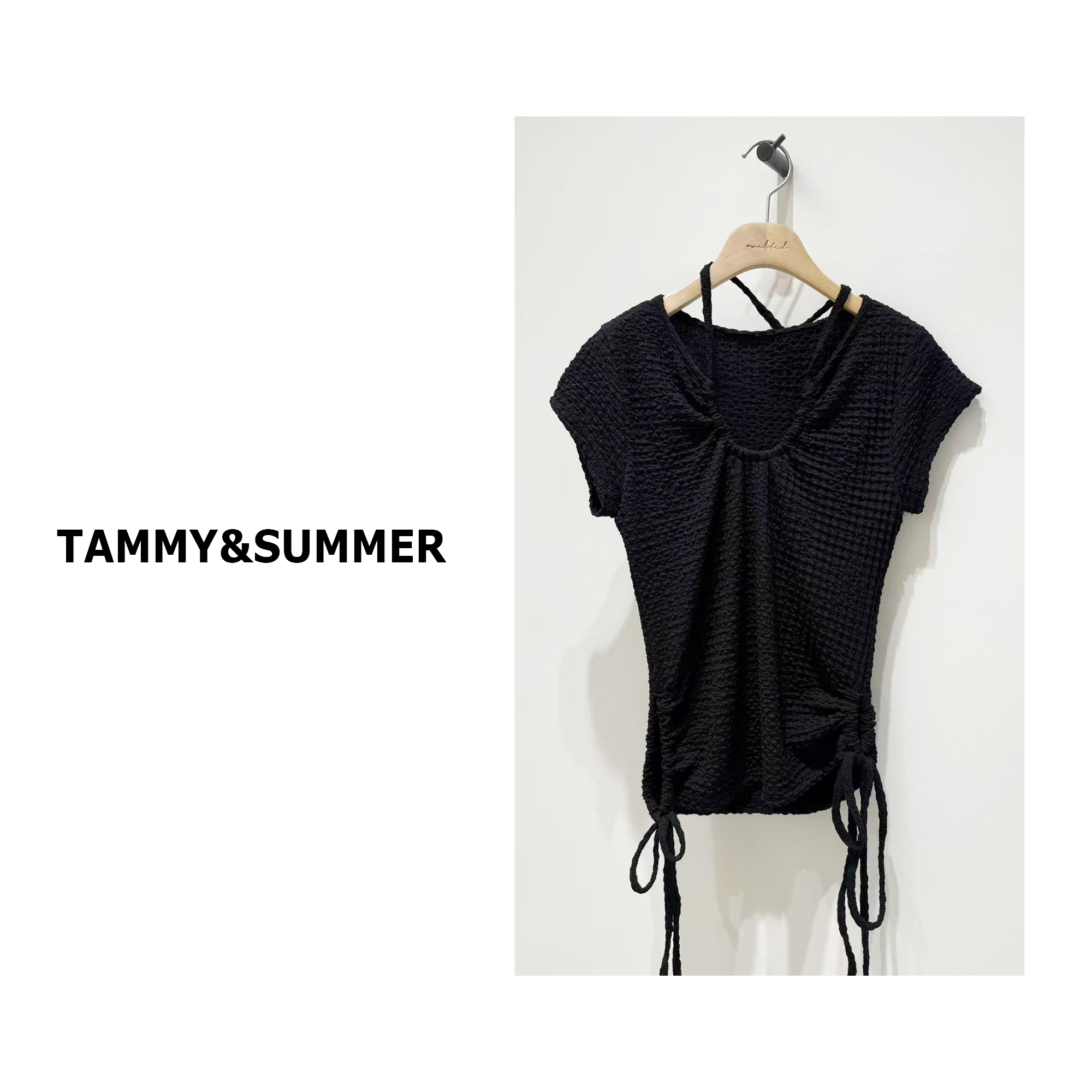 【Tammy&Summer】韩系时尚设计感U领针织衫T恤小众短款上衣253101