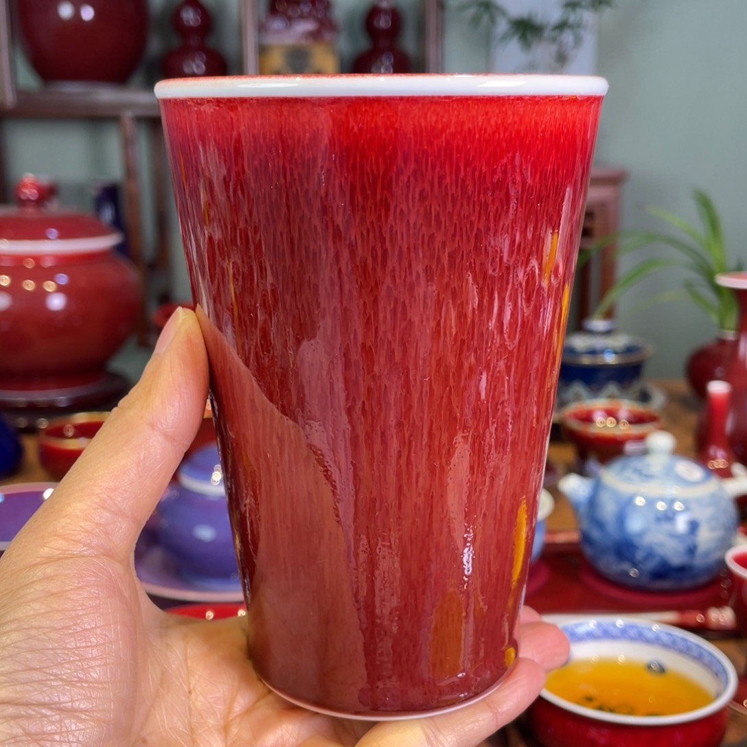 清欢雅玩原矿郎红可乐杯