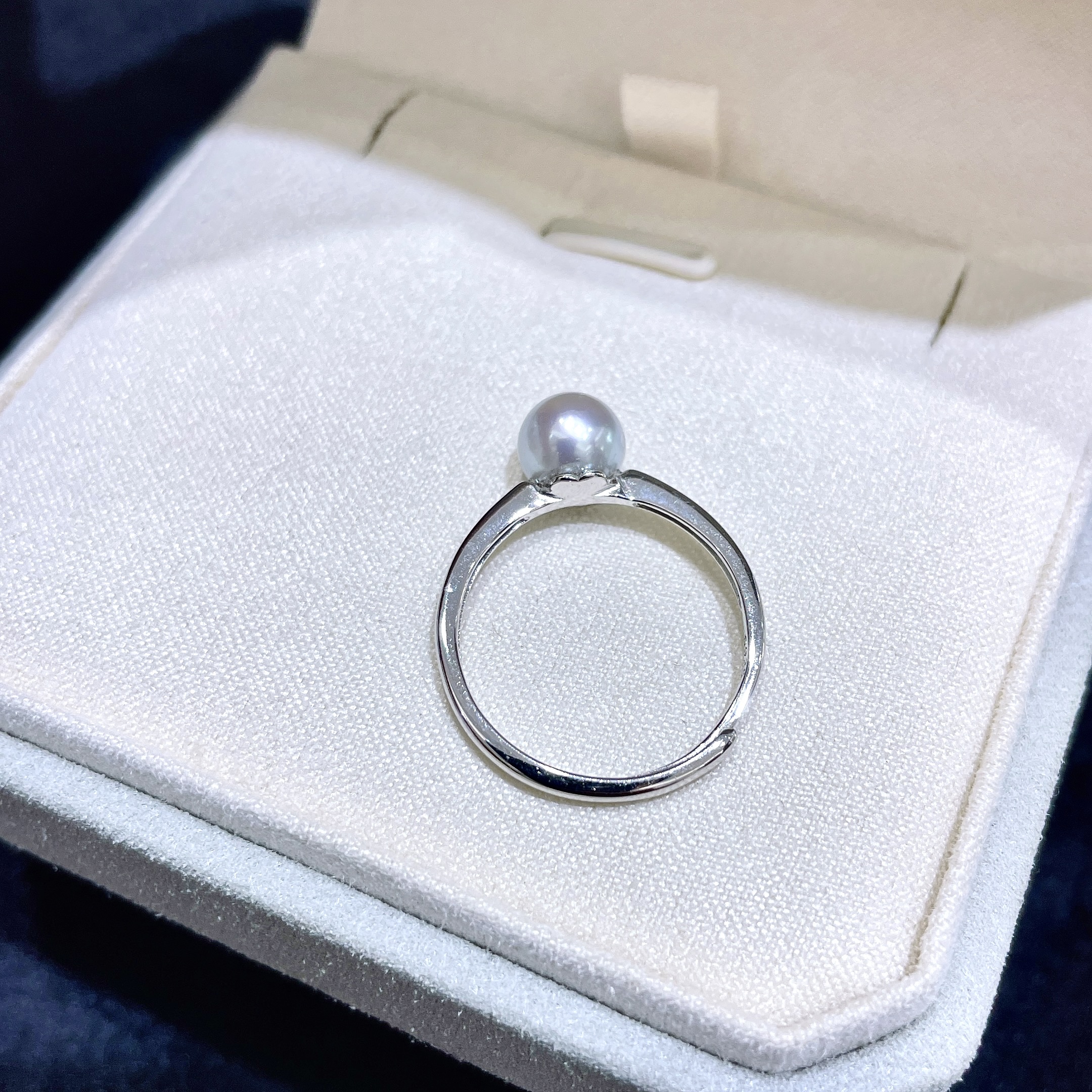 海水珍珠 真多麻戒指 6-7mm S925银