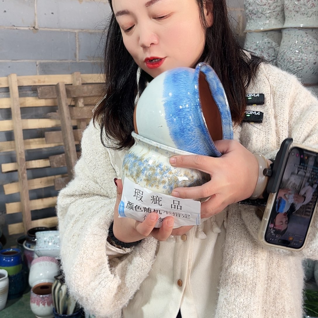 瑕疵两个高14/14红陶