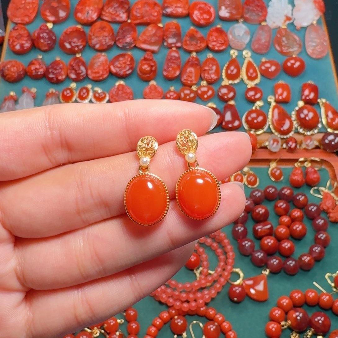 南红玛瑙南红银S925镶嵌