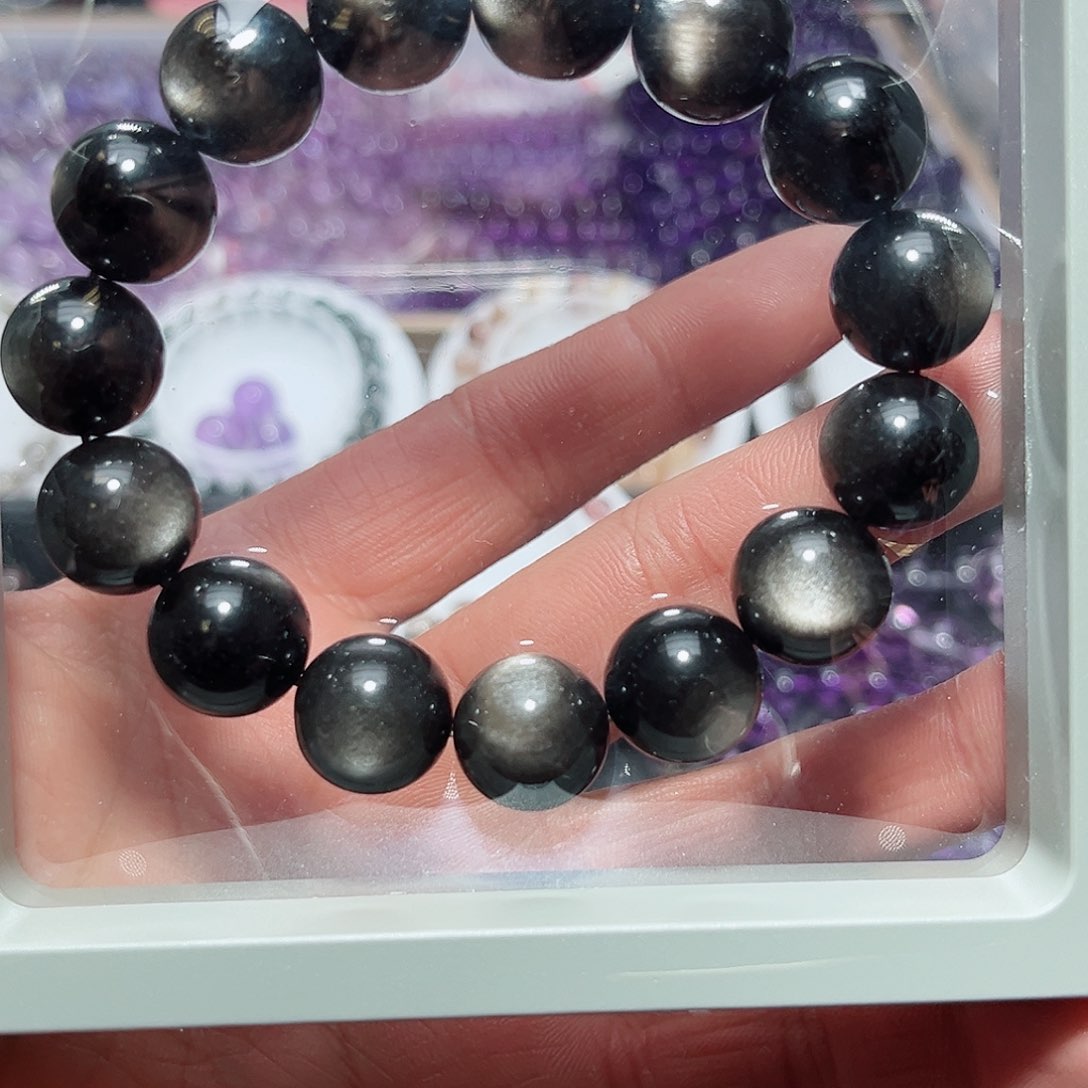 水晶手链未镶嵌双****t银耀石