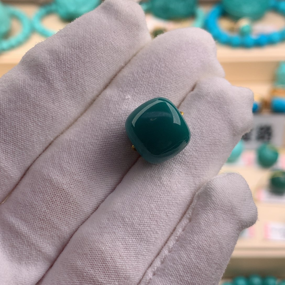 绿松石珠宝奇石未镶嵌13×11.9