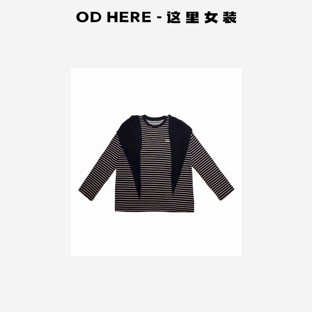 OD HERE  羊毛披肩条纹休闲两件套