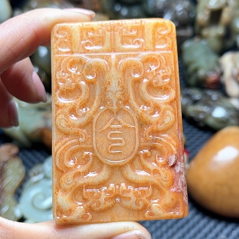 白玉菩提吊坠摆件