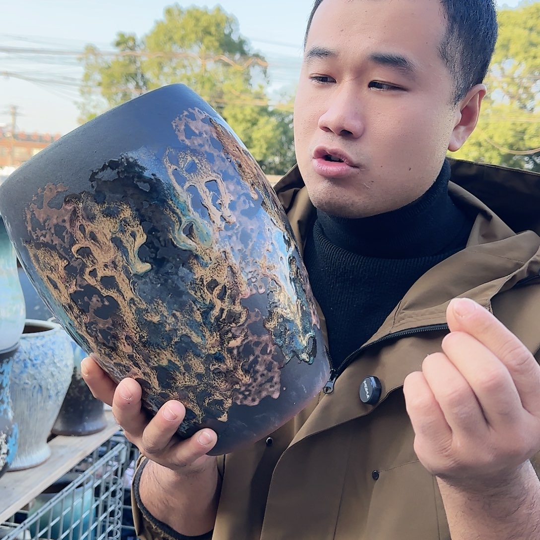 紫砂茶壶王嫂花盆1113-132高26口16