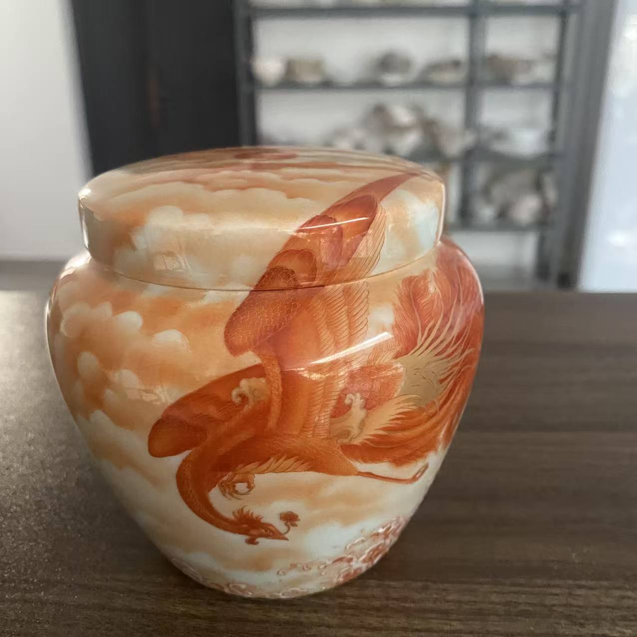 云巅汇 福利 矾红描金离火朱雀茶叶罐