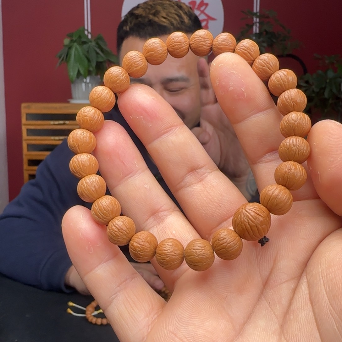 猴头核桃手串凤羽10+