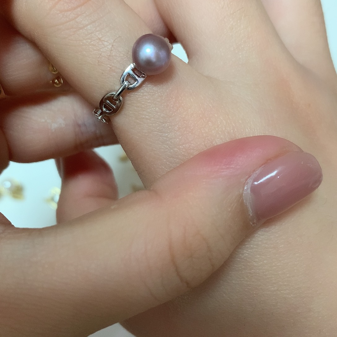 淡水珍珠戒指合金