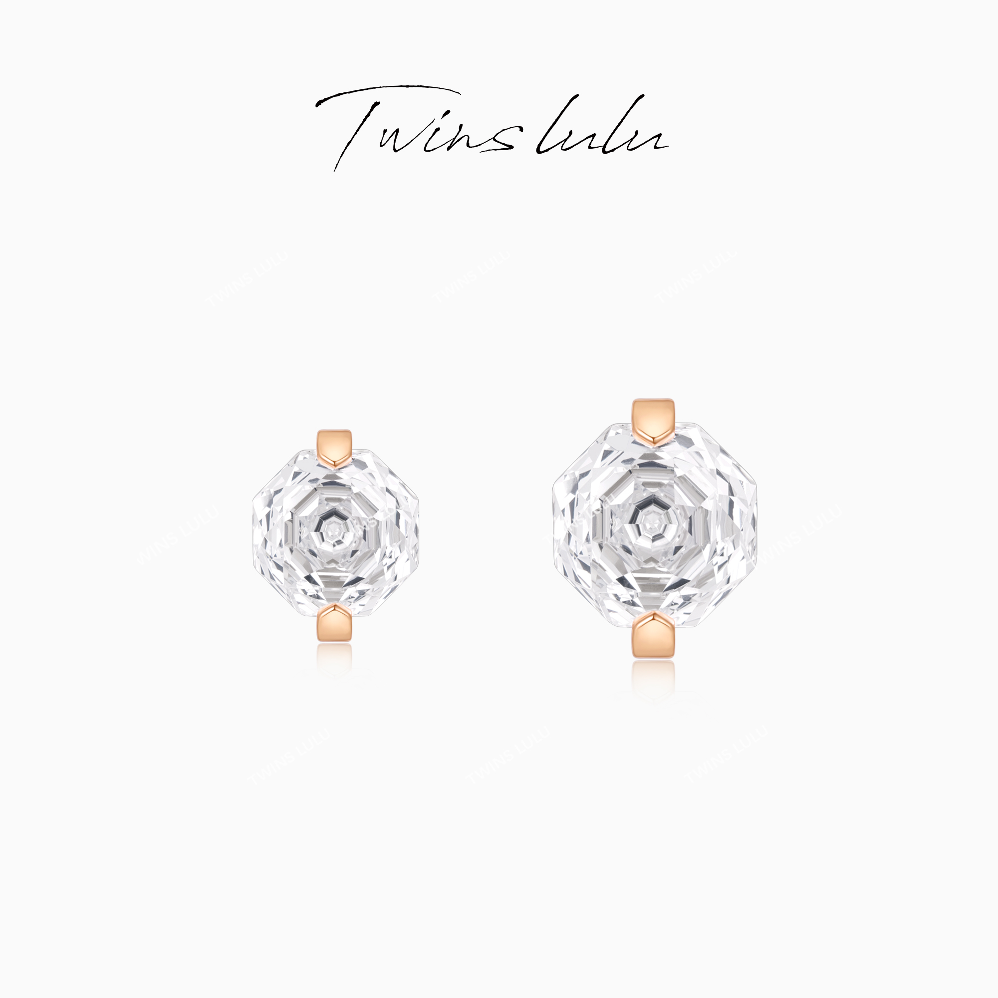 TWINS LULU 镀K金 秋上新高级感百搭八边形几何耳环TSL3122