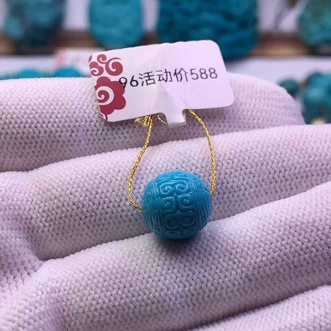 绿松石未镶嵌回纹10mm