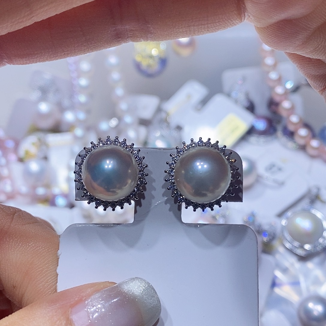 未镶嵌淡水珍珠耳钉