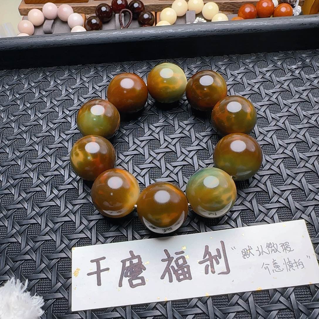 手串菩提根/象牙果原果原色26mm稀有色手工干磨