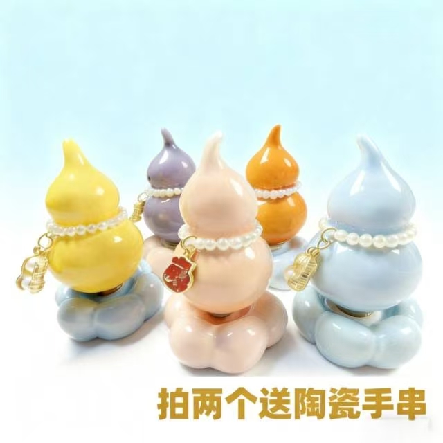 景德镇转转陶瓷葫芦高温颜色釉创意送礼车载解压小摆件手工礼物