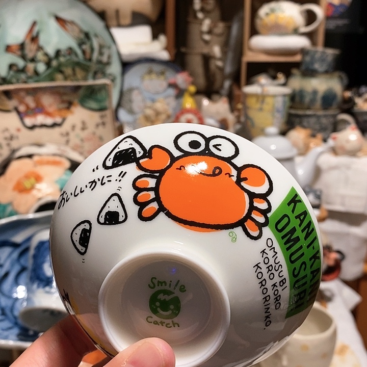 搪瓷螃蟹米饭碗……