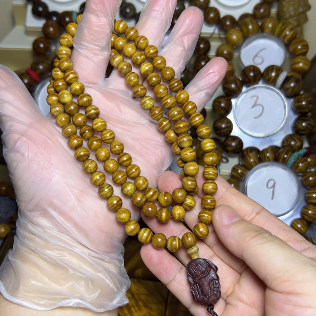 金丝楠手串/手链古**金丝楠木0.8*108