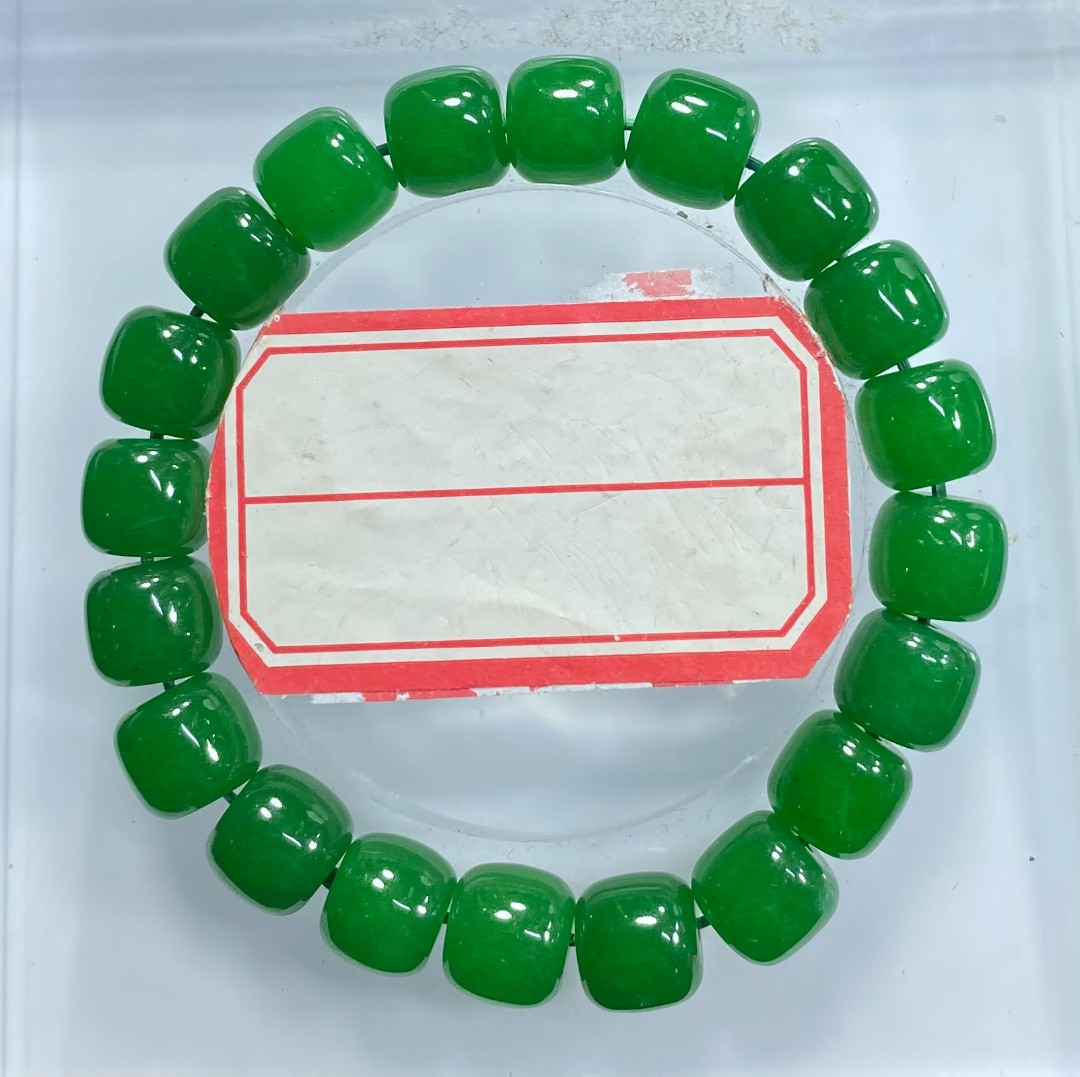 深绿色10mm桶珠发一条I49